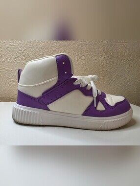 Womans High-Top Sneakers in White and Purple Size 8
